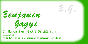 benjamin gagyi business card